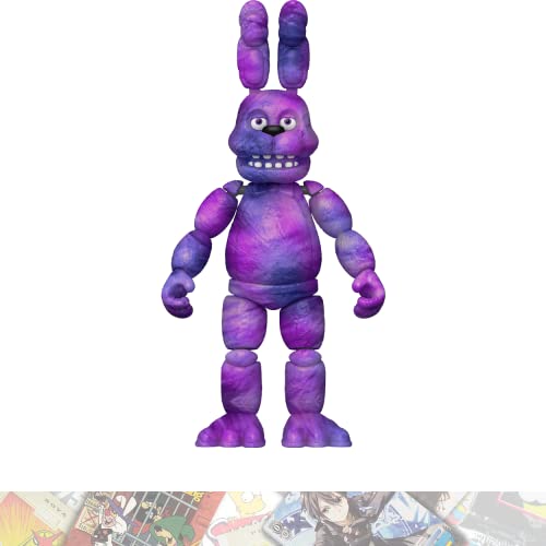 Tie-Dye Bonnie: Action Figure Vinyl Figurine Bundle with 1 F N A F Theme Compatible Trading Card (64216)